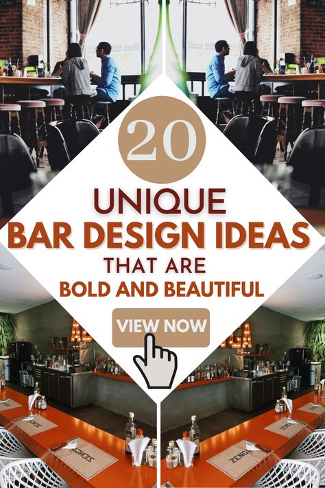 20 Bar Designs that are bold and striking. Explore the best of designs and inspirations for your home and commercial bar With elegant stools and countertop. #bar #designs #bold #beautiful Best Bar Design Restaurant, Interior Bar Design Home, Rustic Bar Interior Design, Restaurant Bar Shelves Ideas, Sports Bar Decor Ideas, Bar Update Ideas, Bar Designs For Home, Commercial Bar Design Ideas, Commercial Bar Layout