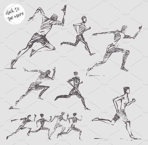 Person Saving Someone Drawing, Running Side View Reference, People Excersing, Running Person Sketch, Running Pose Side View, Scared Running Pose, Running Side View Drawing, Running Reference Drawing, Chibi Running Pose