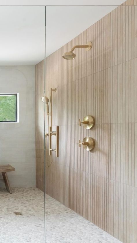 Luxury Bathroom Inspiration Photos & Trends Wood Tile Shower, Wood Like Tile, Organic Modern Bathroom, Organic Bathroom, Luxury Bathroom Inspiration, Natural Bathroom, Bathroom Redesign, Master Bath Remodel, Bathroom Inspiration Decor