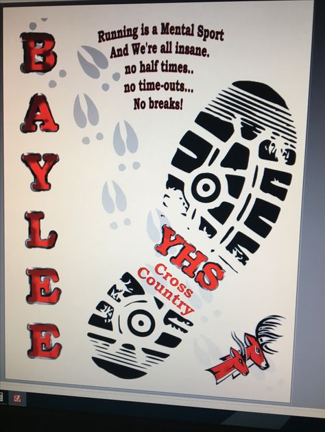 XC t-shirt design idea Cross country Sports Locker Decorations Cross Country, Cross Country Locker Decorations Ideas, Senior Poster Board Ideas Track, Senior Poster Board Ideas Cross Country, Senior Track Poster Ideas, Cross Country Float Ideas, Senior Night Posters Track And Field, Cross Country Locker Signs Ideas, Senior Night Posters Cross Country