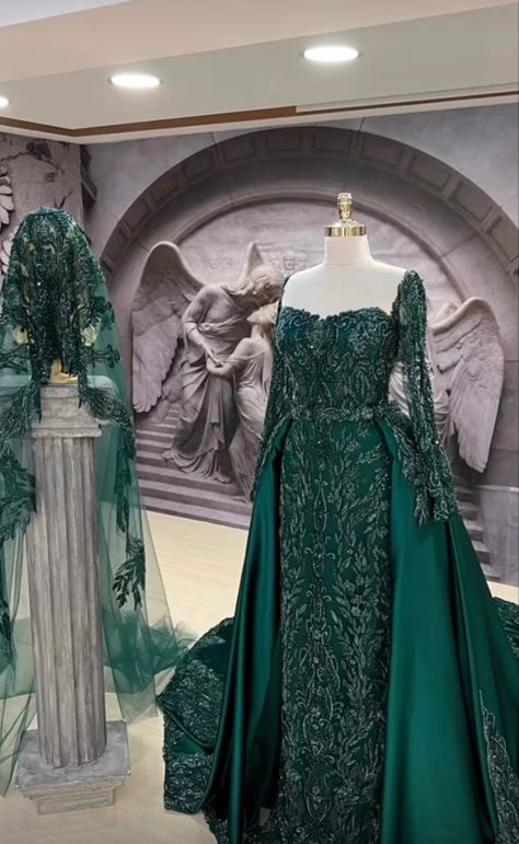 Lace Dinner Dress, Lobola Outfits, Preppy Wedding, Nikah Dress, Party Dress Classy, Green Wedding Dresses, Modest Dresses Fashion, Nikkah Dress, Classy Gowns