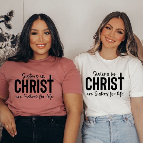 rs for Life t-shirt for women white and mauve more colors available Sisters In Christ Shirt, Sisters In Christ Gifts, Religious Shirts For Women, Bestie Tshirt Ideas, Sister T Shirts Ideas, Christian T Shirts Designs, Christian Tshirts Designs Woman, Womens Retreat Gifts, Winter Jam