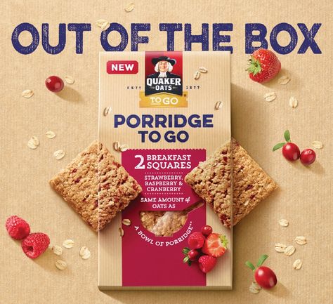 Quaker Porridge to Go Porridge Packaging Design, Fmcg Packaging Design, Porridge Packaging, Biscuit Packaging, Biscuits Packaging, Baking Packaging, Packaging Template Design, Oats Quaker, Food Content