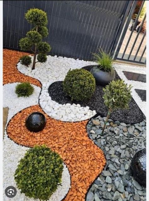 Sustainable Landscaping, Front Yard Design, Front Yard Garden Design, Landscaping With Large Rocks, Rock Garden Landscaping, Front Yard Landscaping Simple, Front House Landscaping, Front Yard Garden, Landscaping Design