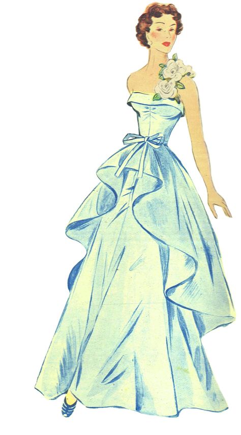 10 Thoughts Good wedding dresses ball gowns 1940s Evening Dresses, Vintage Fashion Sketches, Skirt Sewing Pattern, Full Length Skirt, Skirt Sewing, Cocktail Dress Prom, Vintage Dress Patterns, Dress Design Sketches, Top Wedding Dresses