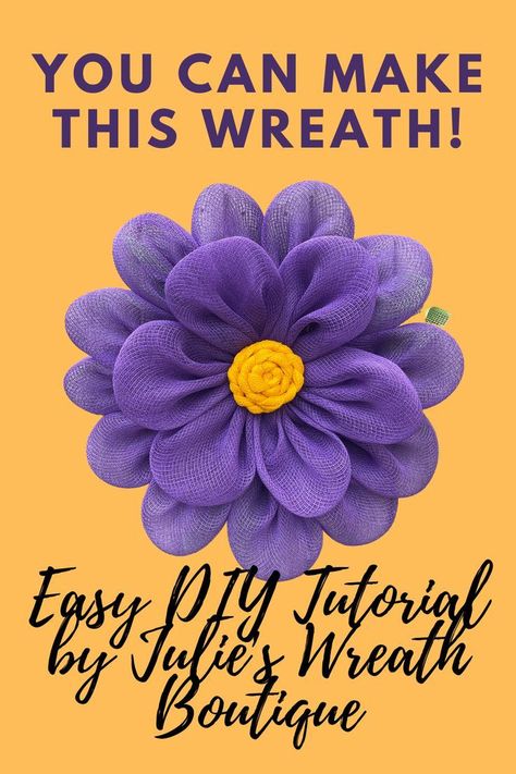 Wreath DIY | Making mesh wreaths, Burlap wreath diy, Burlap flower wreaths How To Make Flower Petals With Deco Mesh, Spring Wreath Dollar Tree, Julies Wreaths, Flower Mesh Wreath, Diy Wreath Tutorial, Dollar Tree Projects, Zinnia Wreath, Dollar Tree Wreath, Deco Mesh Crafts