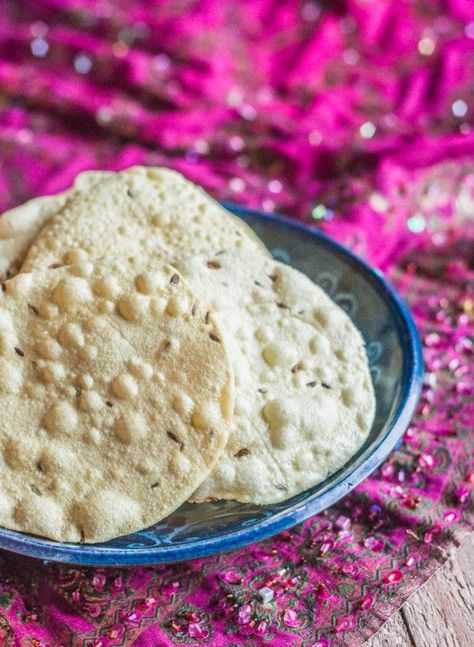 Making your own papadums is simple if you have urid flour. I made homemade papadums from scratch from whole urids and made lentil crackers in the same way. Lentil Crackers, India Food, Indian Cooking, Naan, Curry Recipes, Tortillas, Indian Food Recipes, Food Dishes, Crackers