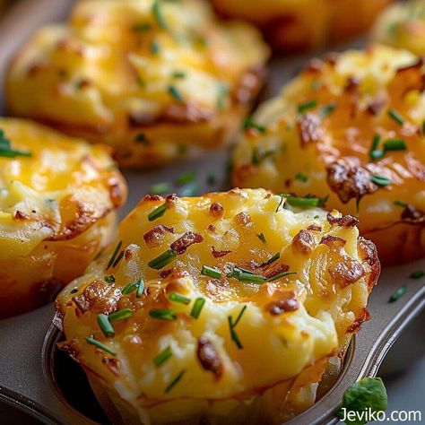 Mashed Potato In Muffin Mashed Potato In Muffin Tin, Garlic Chive Mashed Potato Muffins, Breakfast With Mashed Potatoes, Potatoes Cakes Recipe Mashed, Muffin Tin Smash Potatoes, Life With Jeviko Recipes, Mashed Potatoes In Muffin Tin Recipe, Muffin Tin Mashed Potatoes, Easy Breakfast Potatoes Oven