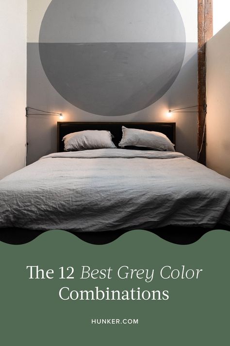 Best Color Bedding For Gray Walls, Best Colors That Go With Grey, Light Gray Interior Design, Grey Bedroom Accent Color Ideas, Grey Bedroom Ideas With Pop Of Color Colour Palettes, Minimalist Bedroom Grey Walls, Colours That Go With Grey Bedroom, Bedroom Color Palette Grey, Grey Bed Wall Color