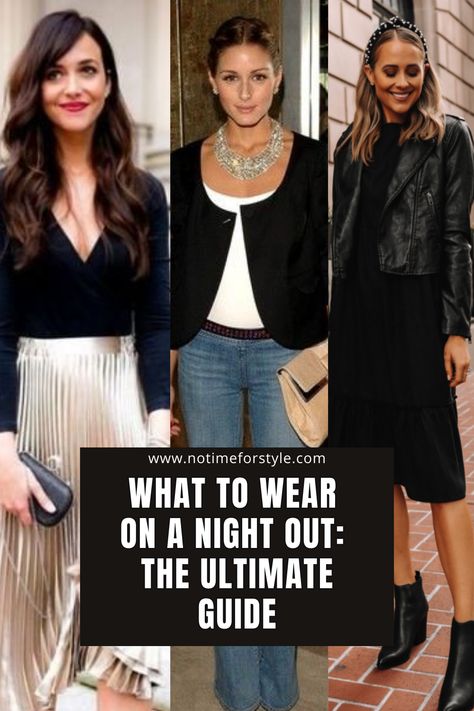 What To Wear on a Night Out : The Ultimate Guide to create easy, chic and versatile going out outfits using what you already own Evening Outfit Going Out, Trendy Night Out Outfits, Classy Party Outfit, Going Out Outfits For Women, Night Out Outfit Classy, Night Time Outfits, Moda Over 40, Drinks Outfits, How To Wear Jeans