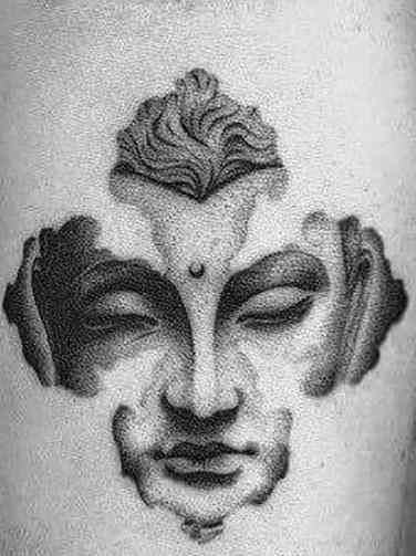 50 Best Dotwork Tattoos And Minimalistic Tattoo Ideas | YourTango Boodha Tattoo, Dotwork Tattoo Mandala, Beautiful Pencil Drawings, Buddha Tattoo Design, Bauch Tattoos, Polynesian Tattoos, Buddha Tattoos, Dot Tattoos, Buddha Tattoo