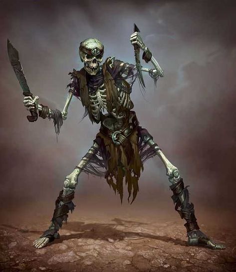 Dungeons & Dragons Monsters: The Undead II (inspirational) - Imgur Undead Warrior, Skeleton Warrior, D D Monsters, A Skeleton, Fantasy Monster, Game Character Design, Warhammer Fantasy, Arte Fantasy, Fantasy Rpg