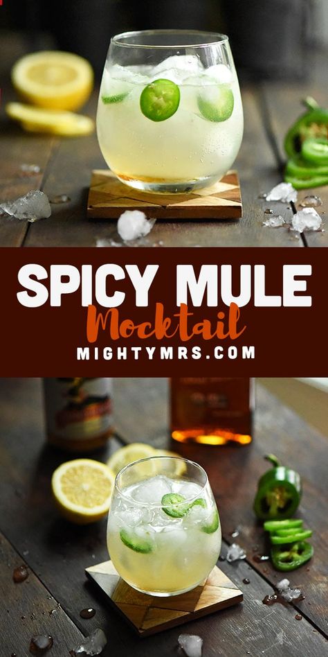 Spicy Jalapeño Mule Mocktail Mule Mocktail Recipe, Spicy Mule, Sliced Jalapeno, Spicy Cocktails, Moscow Mule Recipe, Spicy Cocktail, Mule Recipe, Jalapeno Peppers, Drink Inspiration