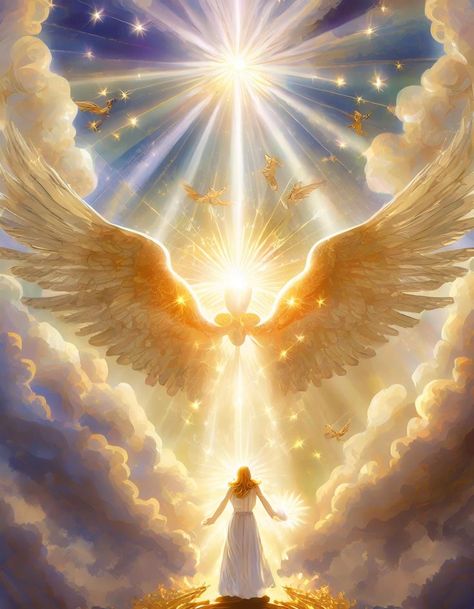 Guardian Angel Images, Heaven Artwork, Male Angels, Handmade Canvas Art, Cool Optical Illusions, Jesus Christ Artwork, Heaven Art, Romantic Background, Angel Images