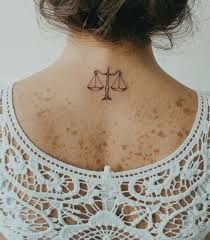 Libra Neck Tattoo, 21 Tattoo Ideas, Justice Scale Tattoo, Tattoo Ideas Neck, Lady Justice Tattoo, Scales Of Justice Tattoo, Neck Tattoo Design, Libra Tattoo Ideas, Libra Zodiac Tattoos