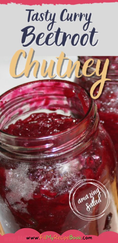 Tasty Curry Beetroot Chutney - Fill My Recipe Book Beet Chutney, Beetroot Chutney Recipe, Beetroot Relish, My Recipe Book, Beetroot Recipes, Relish Recipes, Beetroot Salad, Beet Recipes, Chutney Recipe