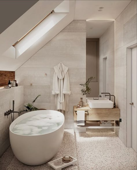 Loft Bathtub, Bathroom Laundry Room, Attic Renovation, Loft Room, Upstairs Bathrooms, Closet Makeover, Bathroom Spa, House Extensions, Laundry In Bathroom