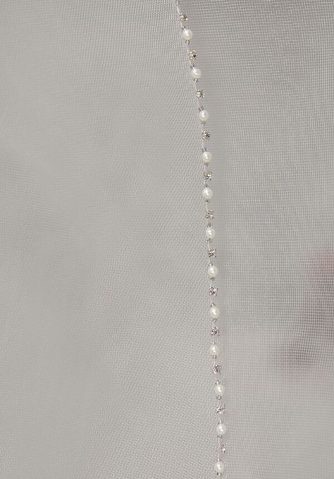 Veil Edged with Pearls and Rhinestones Beaded Edge Veil, Beaded Edge, Wedding Veils, Veil, Wedding Hairstyles, Pearl Necklace, Chain Necklace, Hairstyles, Beads