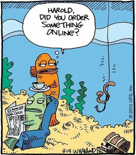 Harold, did you order something online? Funny Fishing Memes, Tierischer Humor, Fishing Jokes, Trout Fishing Tips, Fishing Quotes, Catching Fish, Google Plus, Gone Fishing, Fishing Humor