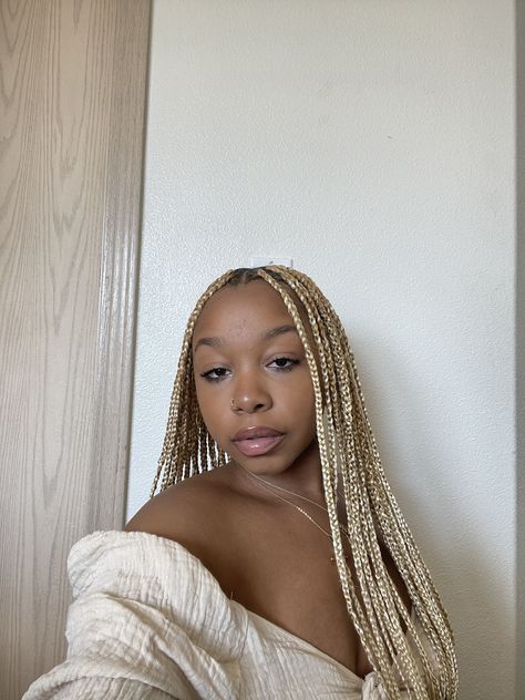 Bleach Blonde Box Braids, Colour 27 And 613 Knotless Braids, Color 613 And 27 Box Braids, 1b/613 Knotless Braids, Color 613 Knotless Braids, 613 Blonde Braids, Colour 27 Braids On Dark Skin, 613 Twist, Short Blonde Knotless Braids