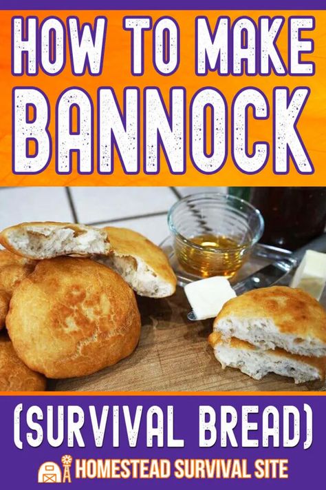 Bannock is a classic and easy-to-make bread without all sorts of delicious variations. Here is a simple bannock recipe you'll love. Frugal Baking, Survival Bread, Emergency Bread, How To Make Bannock, Bannock Recipe, Bannock Bread, Fried Bread Recipe, Emergency Preparedness Food, Camp Food