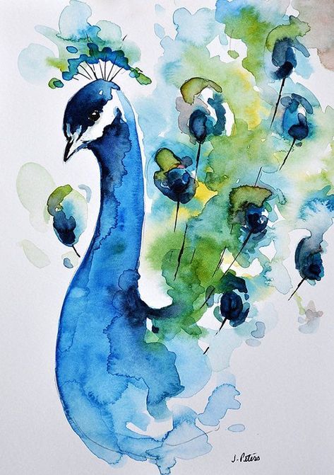 Original Watercolor Painting Peacock Painting By Artcornershop: Akvarel Illustration, Painting Peacock, Watercolor Peacock, Bird Watercolor Paintings, Peacock Painting, Watercolor Paintings For Beginners, Peacock Art, Watercolour Inspiration, Soyut Sanat Tabloları