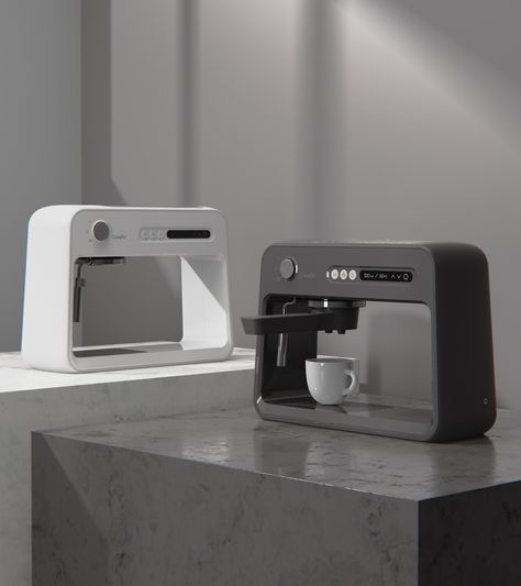 Espresso machine _CasaFé on Behance Espresso Machine Design, Cool Kitchen Appliances, Coffee Machine Design, Homemade Coffee Creamer, Capsule Coffee Machine, Cmf Design, Minimal Kitchen, Coffee Shop Aesthetic, Coffee And Espresso Maker