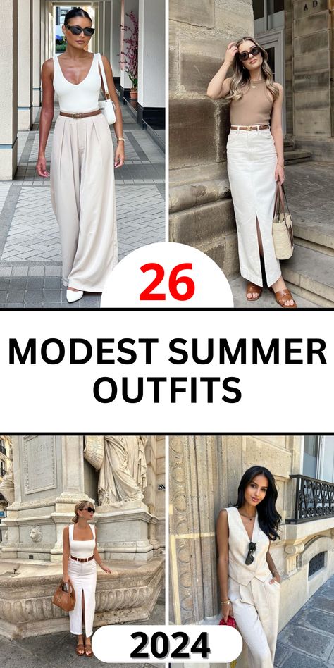 Elevate Your Summer Wardrobe with 26 Chic Modest Outfits for 2024 - Your Guide to Style and Fashion - Fashoria.com Casual Modest Summer Outfits, Summer Outfits 2024, Modest Summer, Modest Summer Outfits, Casual Trends, Stylish Summer Outfits, Muslim Dress, Trendy Summer Outfits, Fashion Mistakes