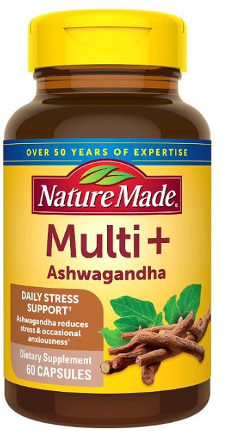 Multivitamin for Women and Men for Daily Stress Relief Support, Multivitamin for Men and Women, One Per Day Mens and Womens Vitamins, 60 Capsules Nature Made Vitamins, Kids Multivitamin, Multivitamin Tablets, D Vitamin, Ashwagandha Root, Men's Vitamins, Well Balanced Diet, Bones And Muscles, Vitamins For Women