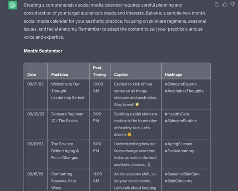 How to Use ChatGPT to Create a Social Media Content Calendar for Your Practice Social Media Content Schedule, Social Media Calendar For Business, How To Create A Social Media Content Calendar, Podcast Content Calendar, Content Creation Calendar, Schedule Inspiration, Content Calendar Google Sheets, Content Calendar Social Media, Social Media Content Calendar Template