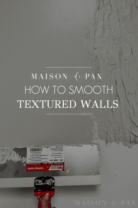 Don't love your old textured walls? Learn how to smooth textured walls with this simple DIY skim coating tutorial. How To Make Walls Smooth, Changing Wall Texture, Get Rid Of Textured Walls, How To Take Texture Off Walls, Removing Texture From Walls, Old Textured Walls, No Texture Walls, Texture On Walls Ideas, How To Remove Textured Walls