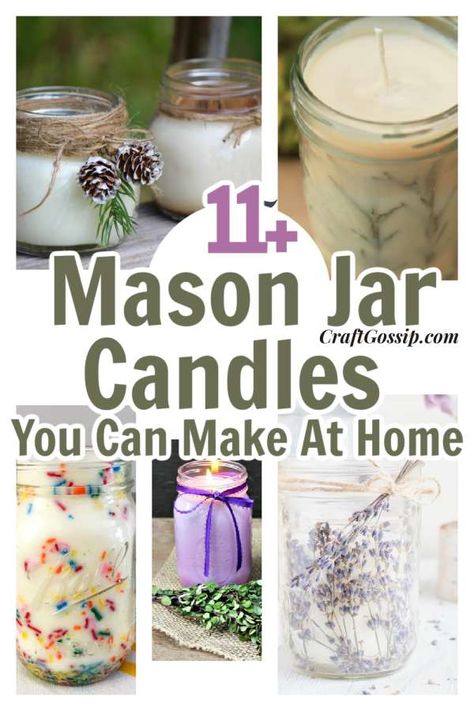 Creative Candle Jars, Homemade Candle Container Ideas, Candle Jar Crafts Diy, Decorating Mason Jars Ideas, Jar Candles Ideas, Homemade Mason Jar Candles, Homemade Jar Candles, Mason Jar Candles Diy, Diy Mason Jar Candles