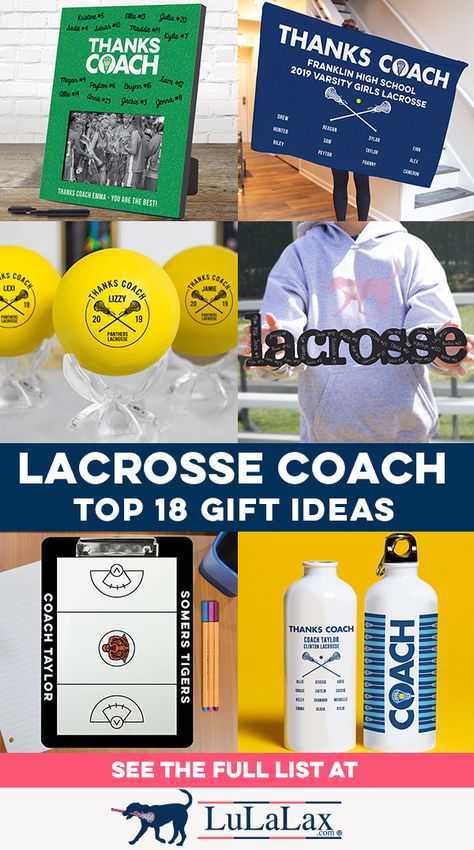 Thank your lacrosse coach at the end of an awesome lacrosse season with a unique personalized and sentimental gift they'll treasure! From frames and wood words the whole team can autograph to premium roster blankets and more, LuLaLax is your source for exclusive girls lacrosse gifts! Lacrosse Coach Gifts Ideas, Lacrosse Team Gifts, Lacrosse Coach Gifts, Personalized Coach Gifts, Coaches Gifts, Lacrosse Coach, Lacrosse Boys, Lacrosse Balls, Girls Lacrosse