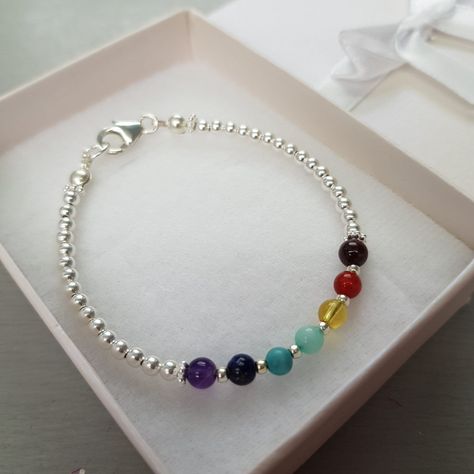 Small Beaded Bracelet, Chakra Beads Bracelet, 7 Chakra Bracelet, Tiny Bead Bracelet, Small Bead Bracelet, The 7 Chakras, Chakra Beads, Chakra Pendant, Boho Jewellery