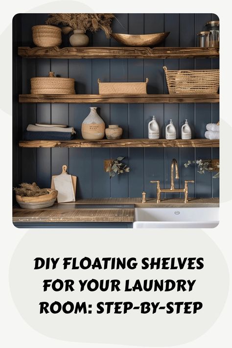 Create DIY floating shelves for your laundry room with our easy guide. Affordable, stylish, and perfect for organizing. Materials and tools from Amazon.

Some of the links in my articles are affiliate links.  If you make a qualified purchase from one of my links I will make a small commission at no cost to you. Thank you for your support!!! Wood Shelves For Laundry Room, Floating Laundry Shelves, Shelving In Laundry Room, Floating Shelves Laundry Room, Diy Laundry Room Shelves, Laundry Room Shelving, Narrow Laundry Room, Mismatched Furniture, Laundry Shelves