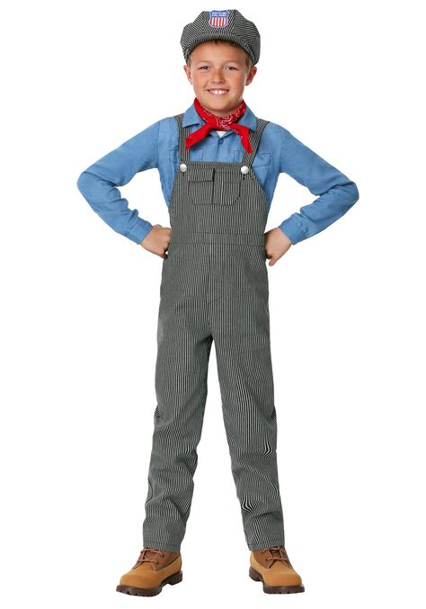 PRICES MAY VARY. Size: X-Small Pants & hat: 44.9% cotton, 38% polyester, 13.6% rayon, 3.5% nylon Shirt: 53% cotton, 47% polyester Chambray shirt has buttons at center front & at sleeve cuffs Shirt has stitched breast pocket outlines If your child is captivated by trains, then it's time to promote them to the title of Train Conductor! This Train Engineer Costume is a child-sized outfit, perfect for any kid who's ready to jump behind the controls of a locomotive. It comes with a pair of striped ov Engineer Outfit, Train Engineer Costume, Train Conductor Costume, Engineer Costume, Halloween Train, Conductor Hat, Train Engineer, Train Conductor, Dark Blue Shirt