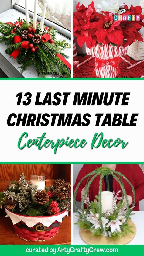 Create a warm and welcoming holiday atmosphere in a flash with these 13 DIY Christmas table centerpiece projects. Curated by Arty Crafty Crew. Office Christmas Party Table Centerpiece, Christmas Centrepiece Ideas Diy Table Decorations, Homemade Christmas Centerpiece Ideas, Christmas Ornament Centerpieces Diy, Simple Table Centerpieces Christmas, How To Make A Christmas Centerpiece, Vintage Christmas Centerpieces Diy, Easy Christmas Table Centerpieces Budget, Long Table Christmas Centerpieces