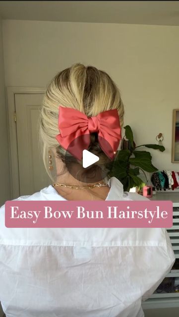 Updo With Bow Clip, Low Bun With Bow, Updo With Bow, Bow Bun Hairstyle, Effortless Low Bun, Elegant Chignon, Updo Chignon, Low Bun, Hair Accessory