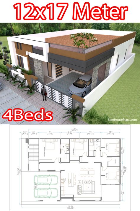 4bedroom House Design, 4bedroom House Plans Simple Modern, 4bedroom House Plans Modern, Home Layout Plans 4 Bedroom, 4 Bedroom House Designs Home Plans, Modern House Plans 4 Bedroom, One Storey Modern House Design, Modern Flat Roof House Design, Simple Modern House Design