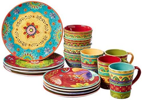 Certified International Tunisian Sunset 16 pc Set, Service for 4 Dinnerware, Dishes, Multicolored : Amazon.ca: Home Cereal Bowl Design, Tequila Sunrise, Dessert Salads, Bowl Designs, Ceramic Tableware, Dinner Plate Sets, Cereal Bowls, Nautical Decor, Store Decor