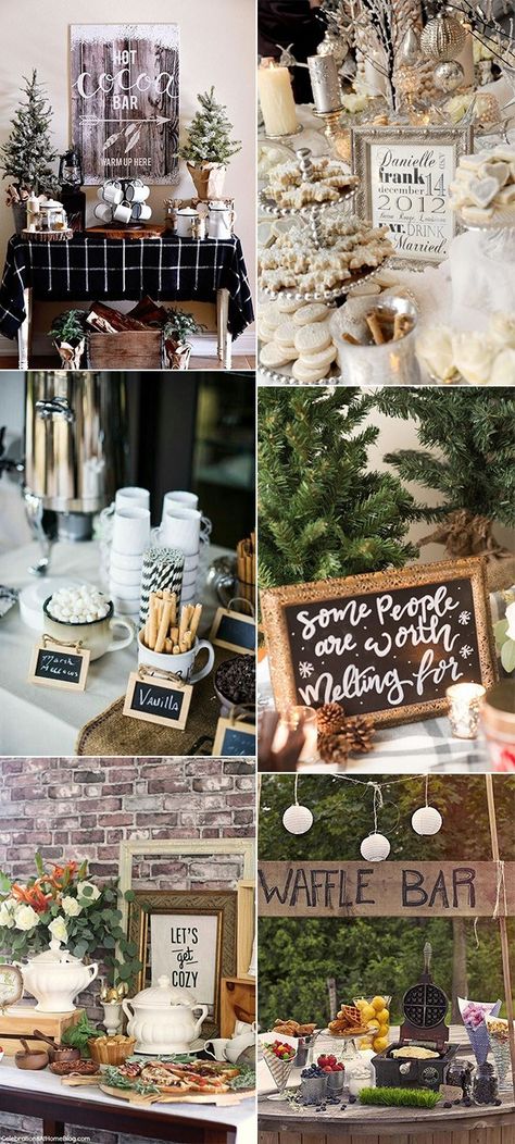 Winter Bridal Shower Decorations, Winter Bridal Shower Ideas, Christmas Bridal Showers, Winter Wedding Planning, Rustic Wedding Backdrops, Winter Bridal Showers, Rustic Winter Wedding, Modern Bridal Shower, Pre Wedding Party