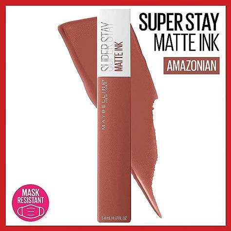 Maybelline New York SuperStay | Matte Ink Liquid Lipstick | Amazonian color | 0.17 fl. oz. | 5 ml | Pack of 1 Superstay Maybelline, Maybelline Superstay Matte Ink, Medium Hair Color, Maybelline Superstay, Light Hair Color, Maybelline Super Stay, Upper Lip, Long Lasting Lipstick, Maybelline New York