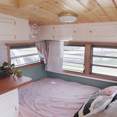 Sam and Rachael 》Van life (@simple.life.of.albert) • Instagram photos and videos Caravan Renovation Diy, Caravan Interior Makeover, Caravan Conversion, Vintage Caravan Interiors, Bil Camping, Caravan Vintage, Caravan Living, Caravan Decor, Caravan Makeover