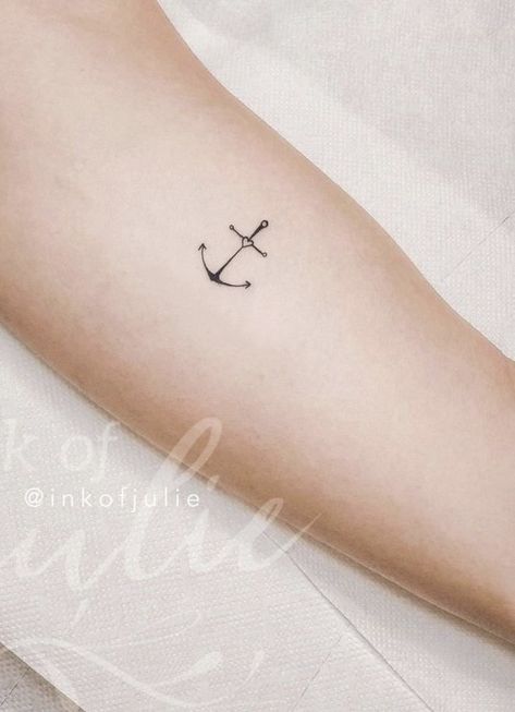 Dainty Anchor Tattoos For Women, Minimalist Anchor Tattoo, Simple Anchor Tattoo, Tiny Anchor Tattoo, Golf Tattoo, Small Anchor Tattoos, Navy Tattoos, Anker Tattoo, Anchor Tattoos