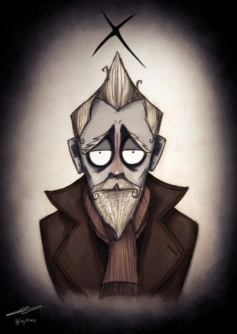 Doctor Who, Tim Burton Style. - Imgur Old Man Character Design, Doctor Who Illustration, Man Character Design, Tim Burton Animation, Doctor Art, Tim Burton Style, Tim Burton Art, Doctor Who Art, Artist Alley