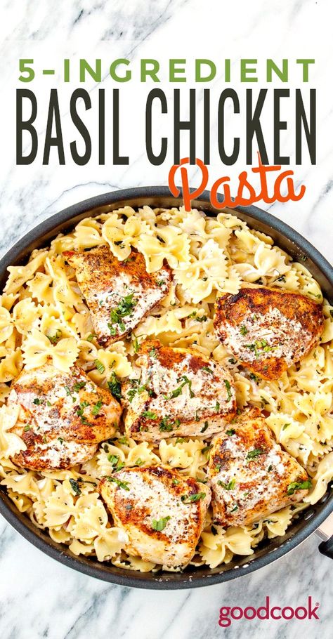 Basil Chicken Pasta, Quick Chicken Breast Recipes, Chicken And Pasta, Quick Chicken Recipes, Simple Green Salad, Basil Chicken, Cheap Dinner Recipes, Steamed Broccoli, Chicken Pasta Recipes