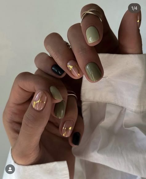 Olive Nails, Minimal Nails Art, Cute Short Nails, Hippie Nails, October Nails, Minimal Nails, Soft Nails, Shellac Nails, Short Nail Designs