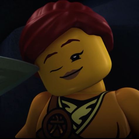 Skylar Ninjago, Lego Ninjago Skylor, Kai X Skylor Ninjago, Kai Ninjago Pfp, Skylor Ninjago, Ninjago Characters, Red Hair Cartoon, Ninjago Pfp, Lego Memes