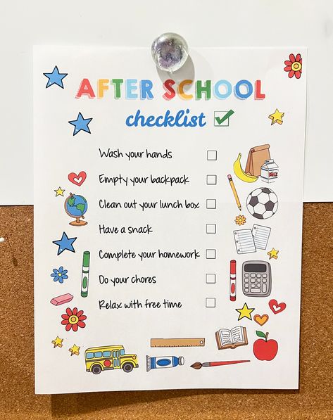 After School Checklist - Free Printable - Love and Marriage After School Checklist Printable, Before School Checklist For Kids, After School Checklist For Kids, After School Checklist, Checklist For Kids, Kids Routine, Kids Routine Chart, Kids Checklist, School Checklist