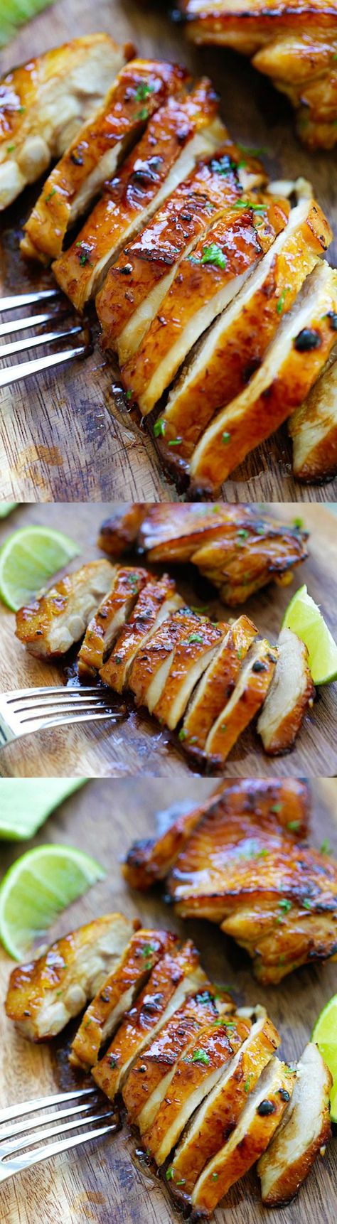 Honey Lime Chicken – crazy delicious chicken with honey for your family, takes only 20 mins #com312D Chicken With Honey, Honey Lime Chicken, Ayam Bakar, Chicken Marinade, Asian Chicken, Honey Lime, Ayam Goreng, Best Chicken, Lime Chicken